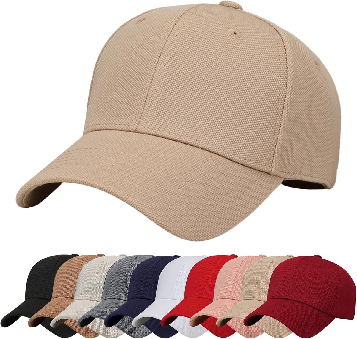 Baseballpet, uniseks, ademend, effen, verstelbaar, klassieke polostijl, sportief, snapback-sluiting, anti-uv, zonnehoed