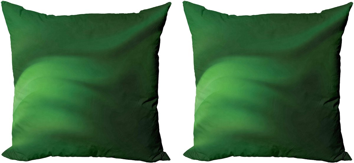 ABAKUHAUS Waldgrün Sierkussenhoes Set van 2, Grüne Ombre Effect, Modern Accent Dubbelzijdige Digitale Print, 40x40, Bos Groen Lichtgroen
