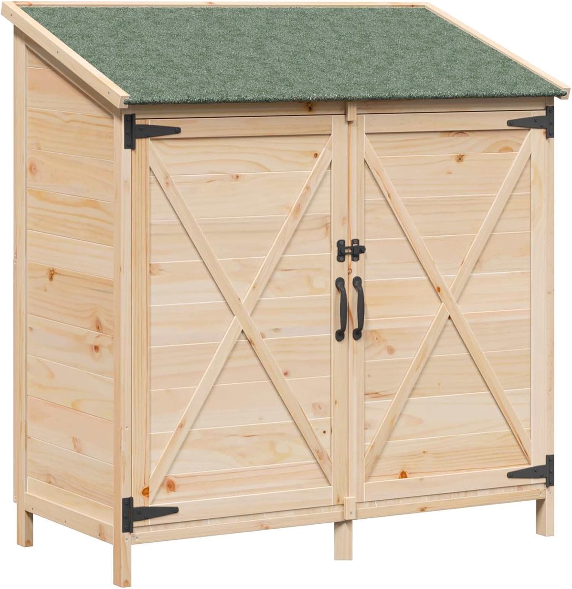 Tuinschuur natuur 106 x 56 x 113,5 cm massief hout sparren