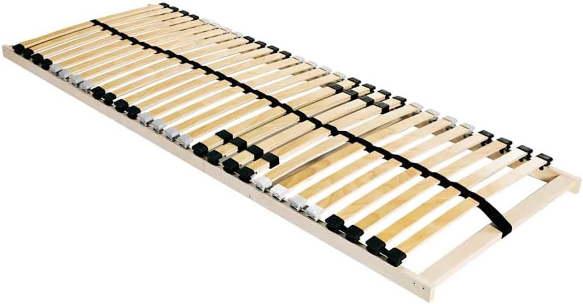 Bruin 80 x 190 cm Massief Beukenhout Vast Lattenkader Stevige Ondersteuning voor Matras Eenvoudig Modern Ontwerp Slaapkamer Meubel Duurzaam Hout, Inclusief Latten