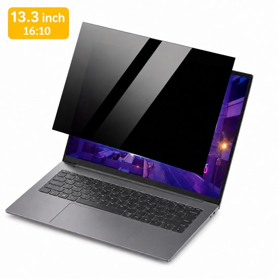 13,3 inch 16:10 privacy filter voor laptop, matzwart.