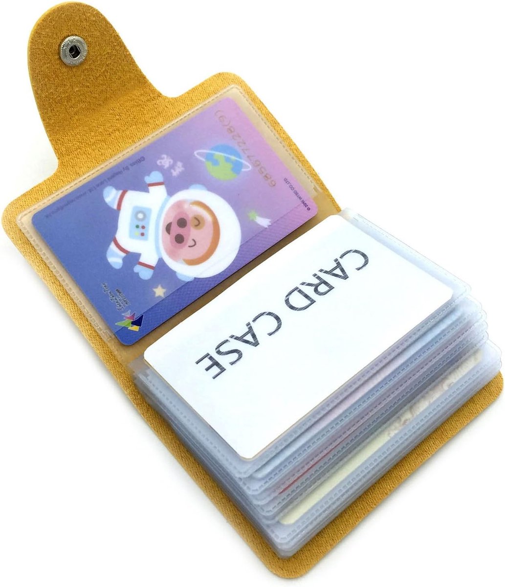 caacoo 9 kleuren creditcardhouder voor dames en heren, kaarthouder - 24 kaartsleuven (geel) (maat: één maat)