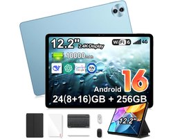 Tablet Blackview Mega 5 - 12,2 inch 2,4K IPS 120 Hz - Android 16 - 24 GB (8+16) RAM, 256 GB ROM - 10000 mAh 55W - WiFi 6 - 1080P Widevine L1 - Blauw