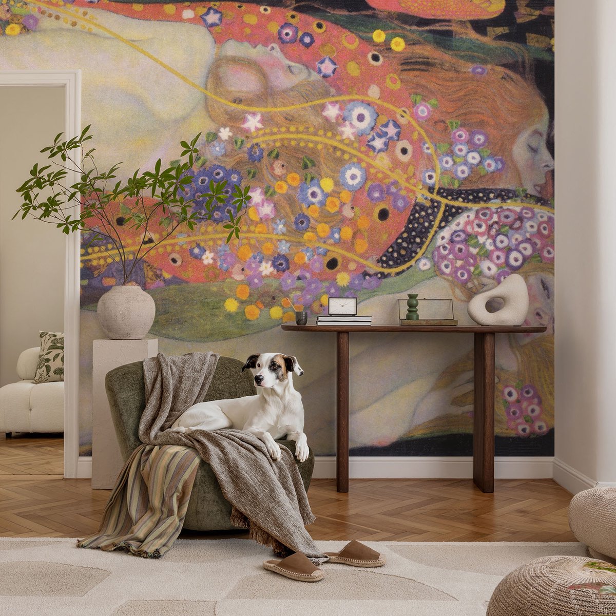Coloray Vliesbehang - Geel Snellijm Behang - 104x70 cm - Bloemarrangement Muurschildering - Slaapkamer behang Deel - Fotobehang Vlies - Slaapkamer behang