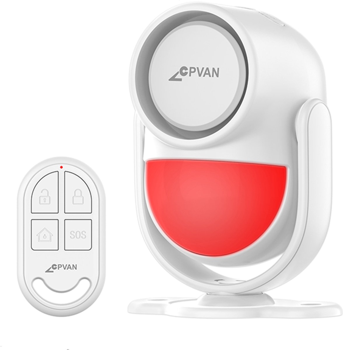 CPVAN PIR Bewegingsmelder Alarm - Bewegingssensor met Afstandsbediening - 125dB - Antidiefstal Alarmsysteem voor Thuis - Camper - Appartement - Auto - Garage - Kantoor - Winkel Model: CP2 Pro - Wit