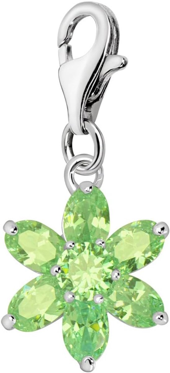 Zilveren Charm Bedel Hangers Kristalbloemen voor Armbanden en Accessoires