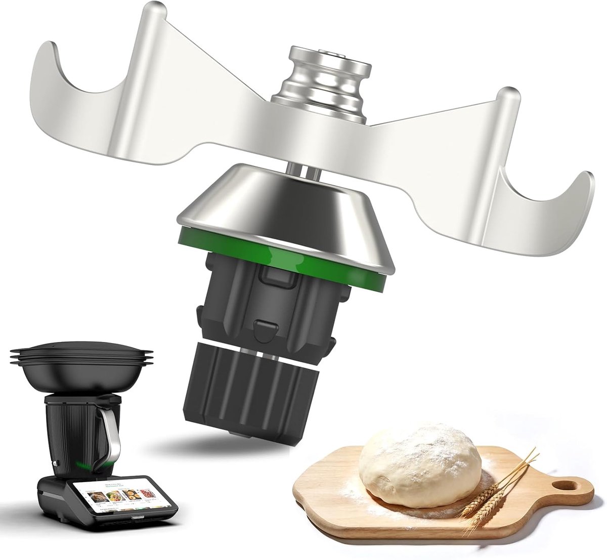 Dubbele Mengkop Voor Thermomix TM5/TM6/TM7 – Roestvrij Staal En Anti-Klit Ontwerp – Lage Motorbelasting En Snel Schoon Te Spoelen – Gereedschaploze Vervanging – Zilver