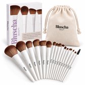 Bluscha® Make-up Kwastenset 14-delig met Etui – Zachte Synthetische Make-up Kwasten set voor Foundation, Poeder, Blush en Oogmake-up