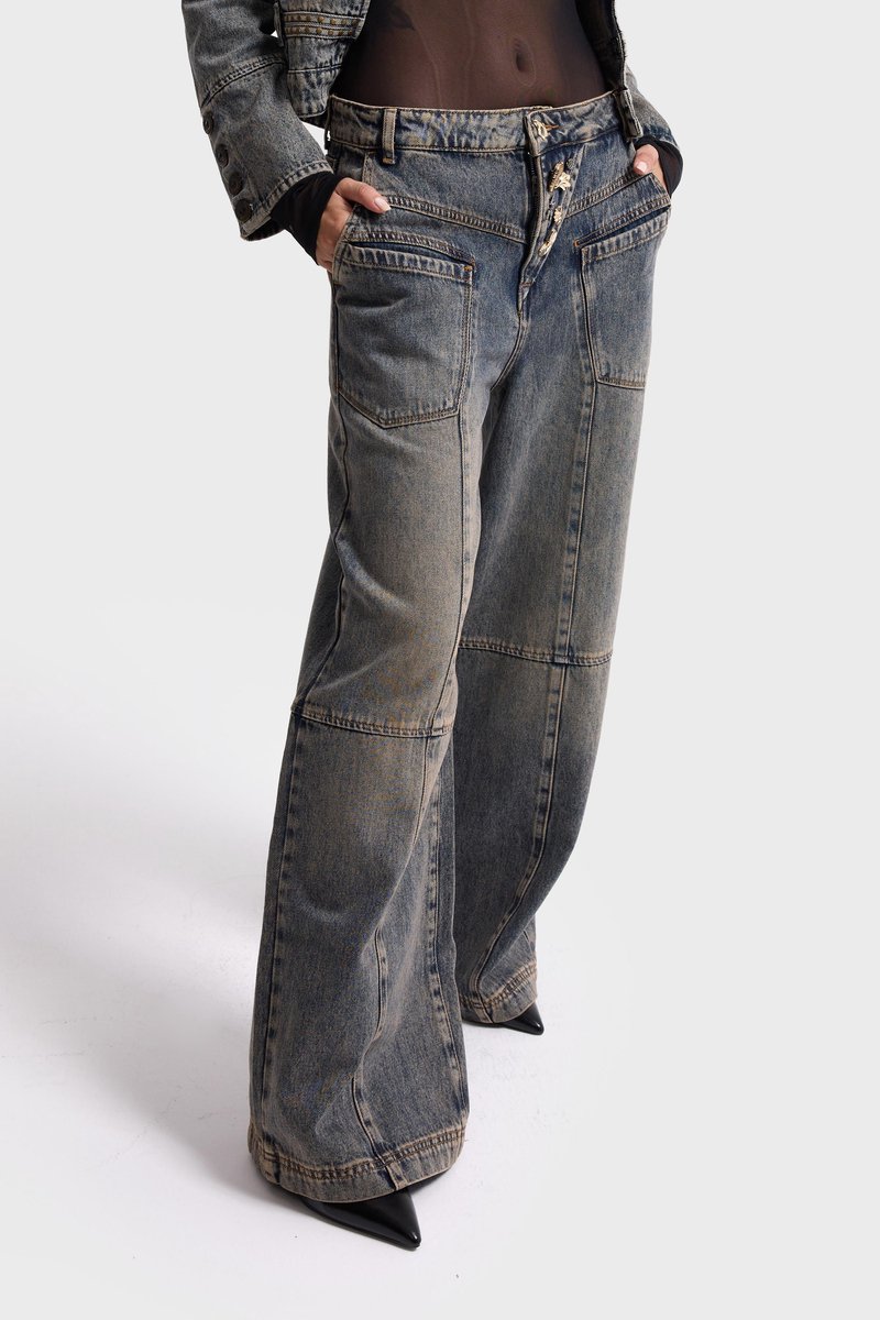 It's Basic - MEGA BAGGY MID RISE JEANS