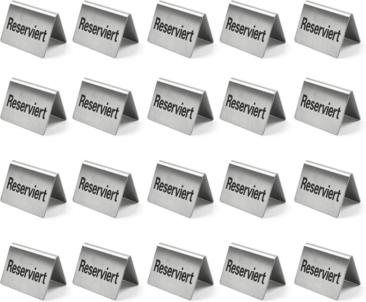 5 × 5 cm gereserveerde borden catering roestvrij staal: GOEDCH set van 20 zilver, tafelbord gereserveerd catering, corrosiebestendig, gereserveerd bord roestvrij staal, gereserveerde tafelborden