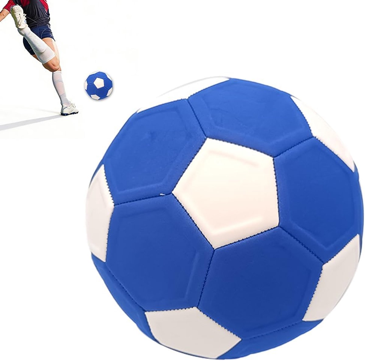 Curve bal, EVA-rubber, maat 5, flexibele voetbal, voor volwassenen, training, binnen en buiten, blauw