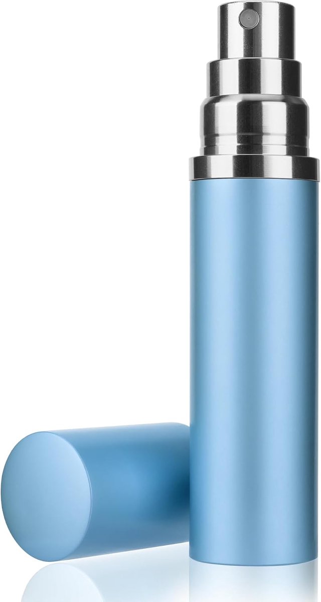 Reizen Parfum Spray 10ml, Mini Navulbaar, Elegante Glazen Fles met Aluminium Verstuiver, Lekvrij voor Handtas, Dagelijks Gebruik, Reizen, Dates (Blue)