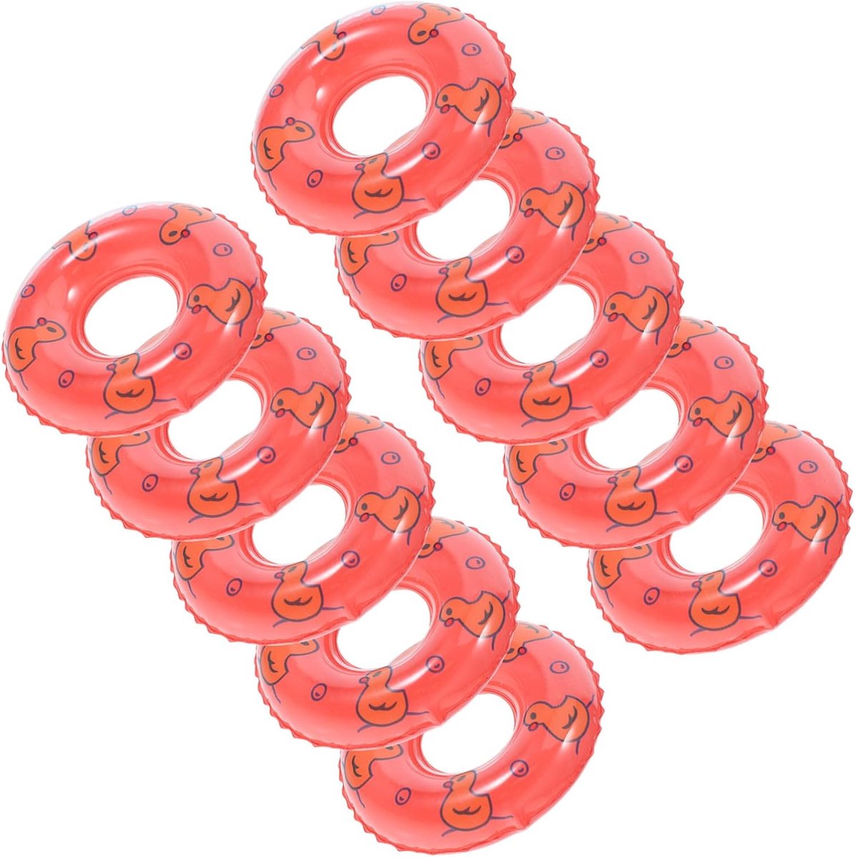 10 Stuks Miniature Swim Rings Decoratieve Mini Zwemringen voor Poppenhuis Levendige Kleuren Lichtgewicht Ornamenten Foto Props Party Decoraties