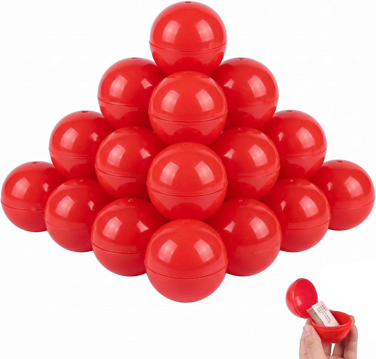 25 lotballen, 3,8 cm rode lotballen, hoogwaardige plastic lotballen voor kansspelen, bingo, gezelschapsspellen en evenementen.