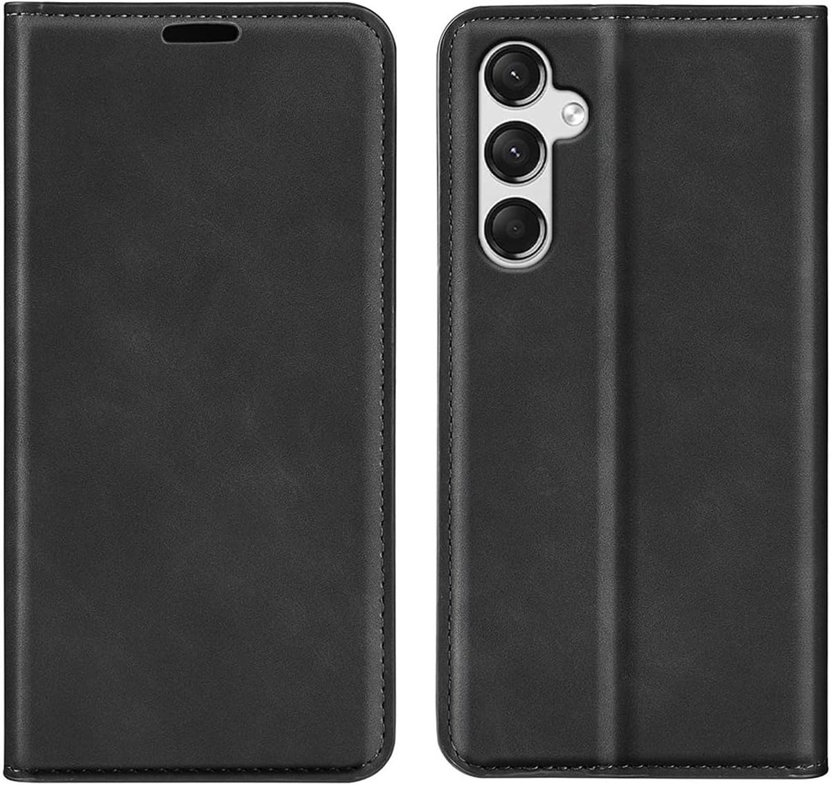 - Geschikt voor Samsung Galaxy A15 - Luxe Wallet Bookcase (Magnetische Sluiting) - Zwart