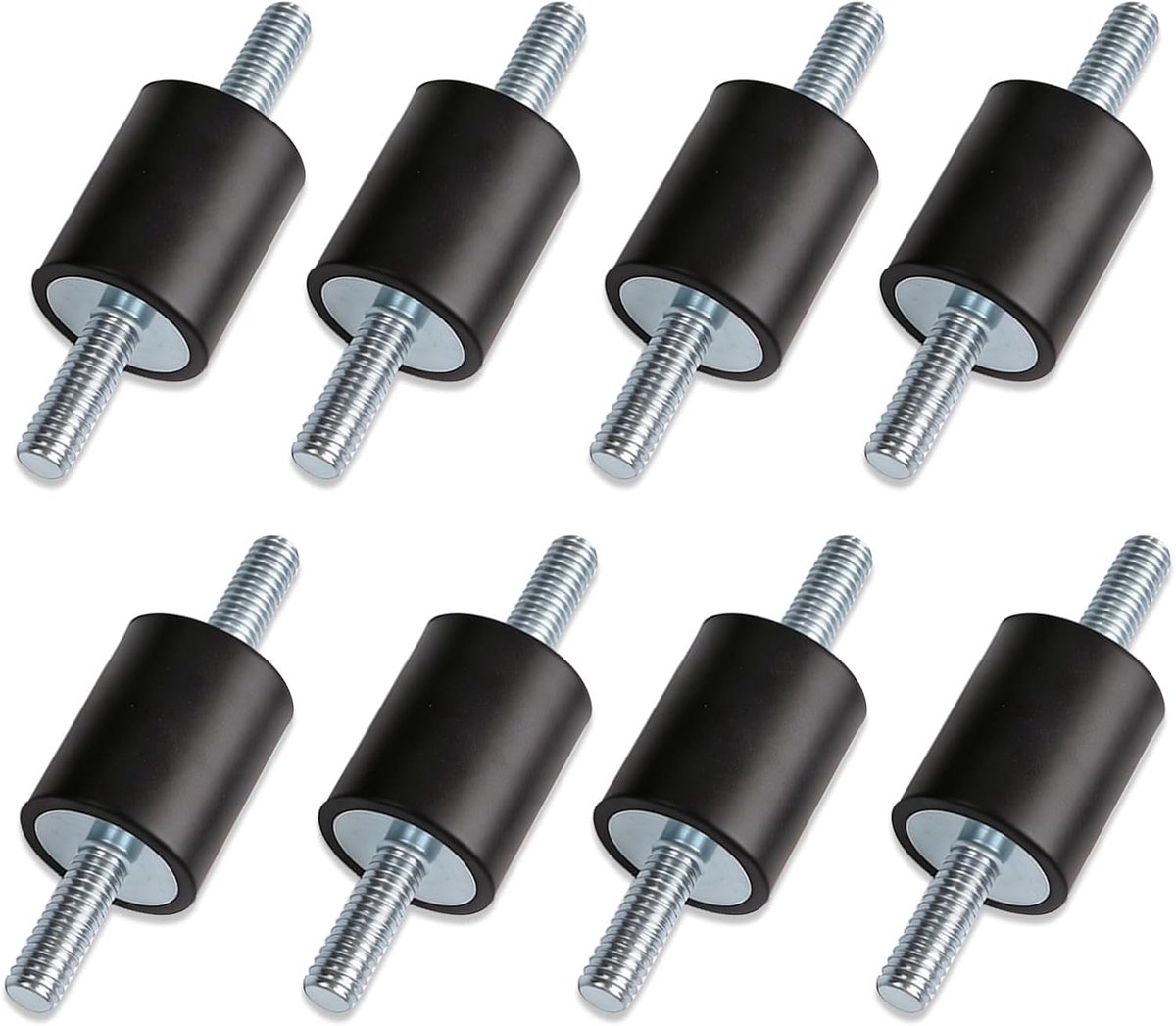 Schokdempers van rubber, M6 × 18, dubbel buitendraad, VV20 x 25 mm