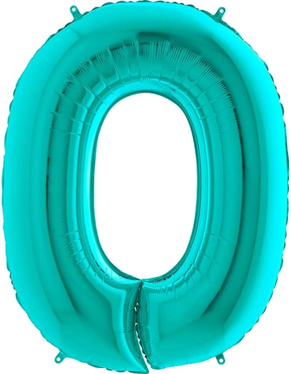 0-9 100 cm tiffany blauw turquoise mint luchtballon cijfers helium ballonnen XXL (cijfer 0)