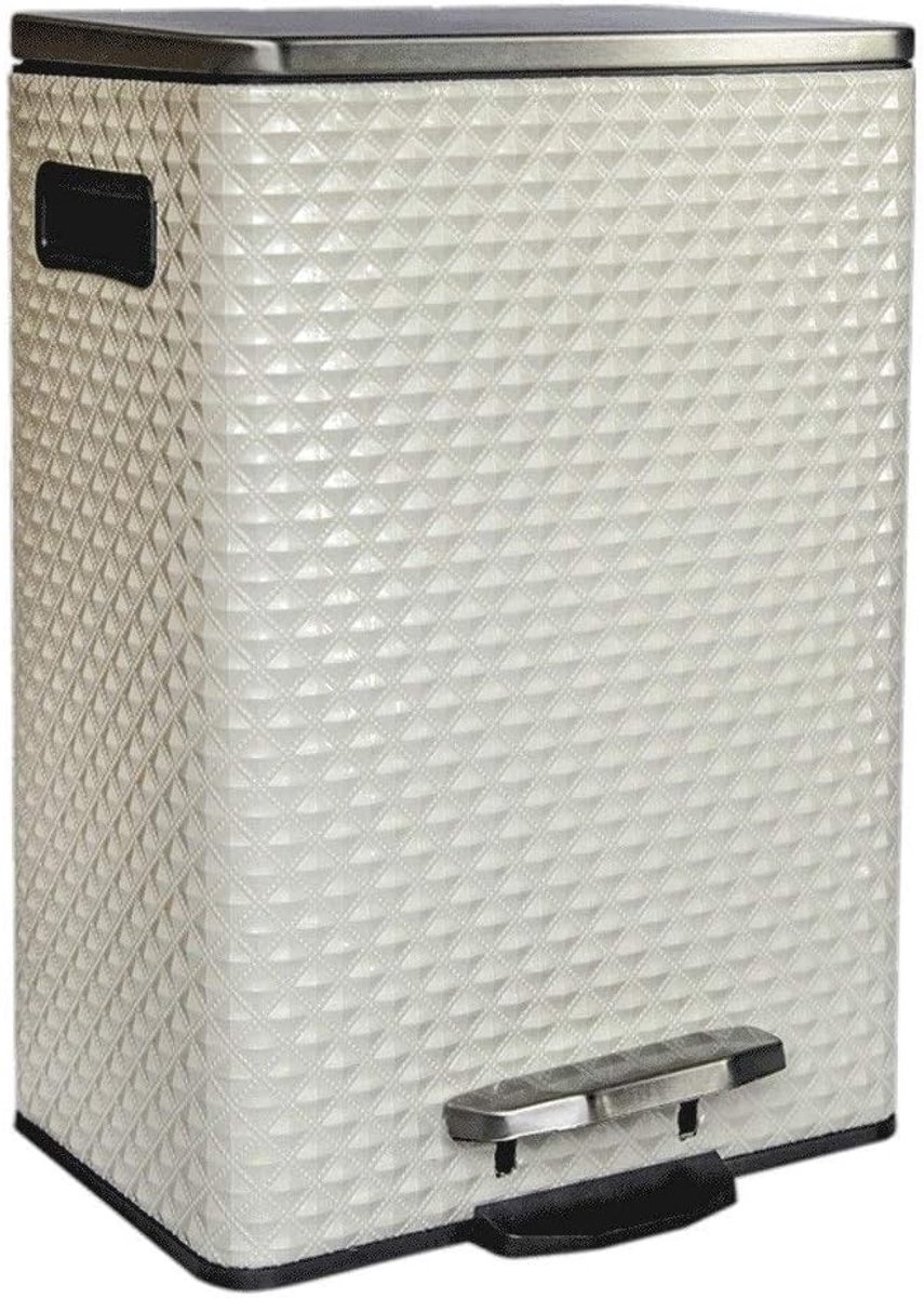 Prullenbak Vierkant Trash Can Woonkamer Slaapkamer Keuken prullenbak Badkamer Kleine vuilnisbak met deksel en voetpedaal binnenste cilinder Vuilnisbak (Color : D)