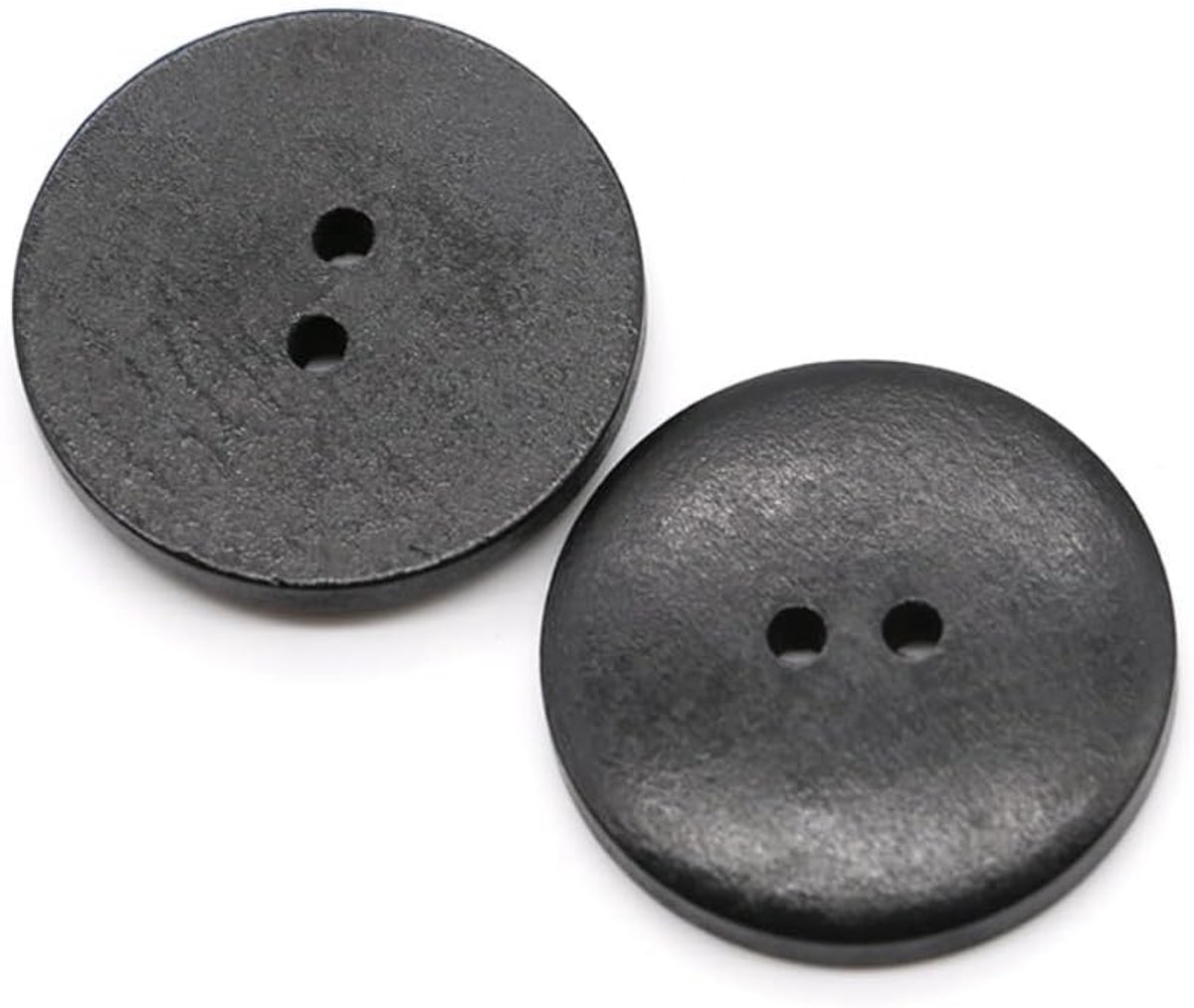 40 stuks 20mm natuurlijke houten knopen, handgemaakte knopen, ronde houten knopen met 2 gaten, voor DIY knutselen, handwerk, breien, naaien van kleding, jassen, hoeden, tassen, zwart C