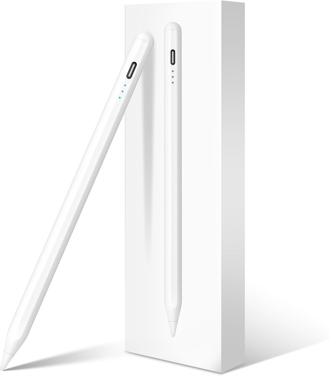 Stylus Pen voor iPad 2026-2018, Snel opladen, Palm Afwijzing, Kantelgevoeligheid Pencil voor iPad A16 11e/10e/9e-6e Generatie, Air M2/M3/M4/11"/13"/5e-3e, Pro 12,9"/13"/11" M4/M5, Mini A17 Pro/6e/5e