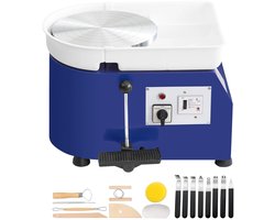 Marqs Pottenbakkersschijf - Pottenbakken - Tot 5kg klei - Blauw - Voetpedaal - handbediening - 28cm draaischijf - Stil en Stabiel