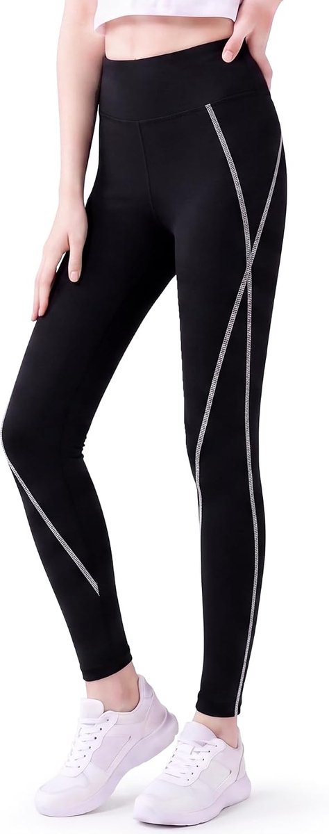 Sportlegging voor meisjes met UPF 60 zonbescherming, sportbroek voor kinderen, lang, elastisch, ademend, yogabroek, effen broek, fitness, gymnastiek, training, sportkleding, maat 110-164