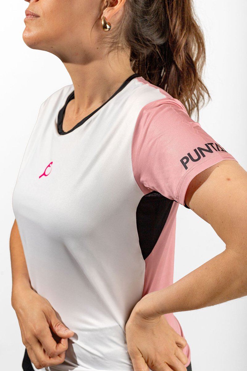 PUNTAZO Padel T-shirt Dames Sportshirt Medium roos Korte mouw