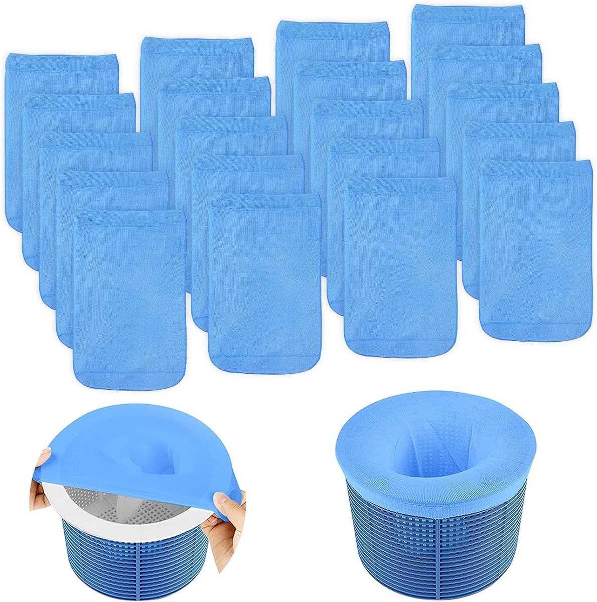 Skimmer Sokken 20 Stuks, Filter Net voor Zwembad, Accessoires voor Oppervlakte Skimmers en Vuilverwijdering van Bladeren en Troep