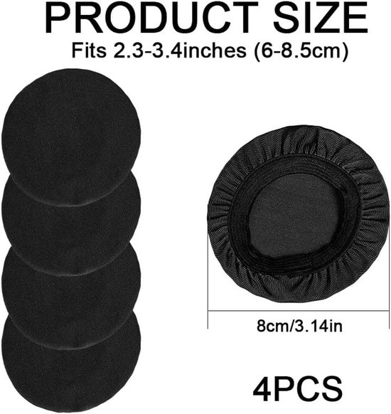wasbare hoofdtelefoonafdekkingen van gebreide stof voor oorkussens (4 stuks, diameter 6-8,5 cm), zacht en ademend, beschermt tegen stof, ideaal voor fitness, kantoor, hotel en meer — afbeelding 2