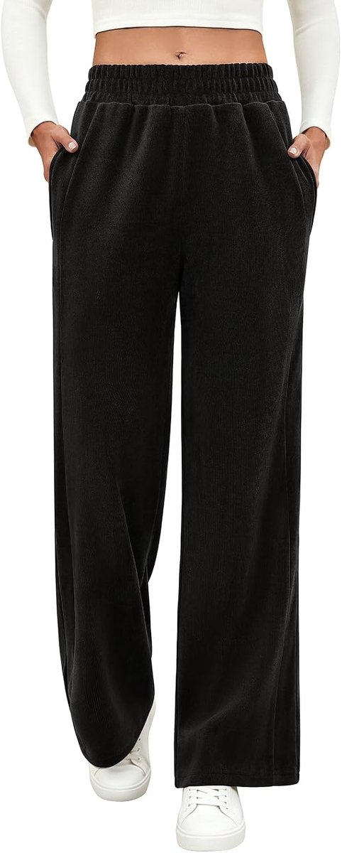 fluwelen damesbroek, rechte broek met zakken, herfst en winter