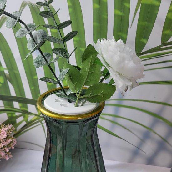 2 stuks witte bloemenstelhouder siliconen vorm, rond bloemschikken rooster — afbeelding 5