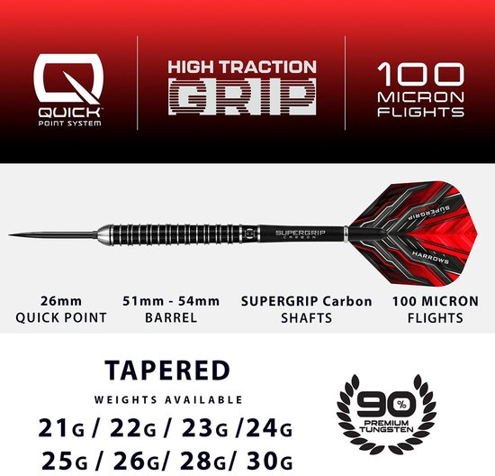 Harrows Supergrip Ultra Quick Point 90% - Dartpijlen van Harrows — afbeelding 4