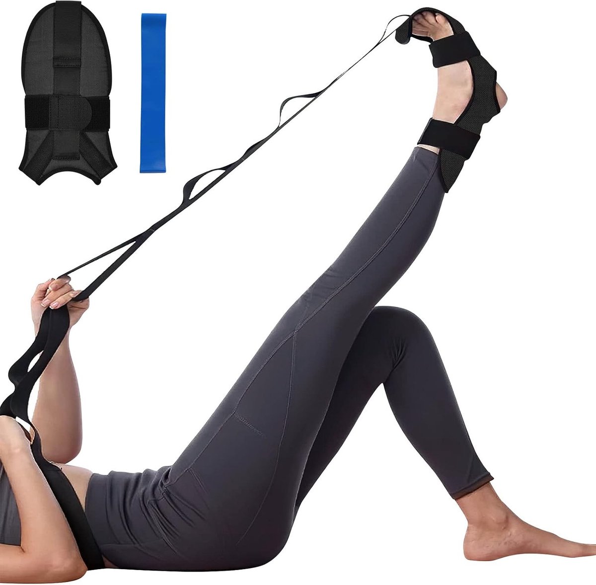 Yoga Stretch Band met 7 Lussen, Elastische Gymnastiekband voor Spierversterking, Oefenband voor Flexibiliteit en Rekken van Beenspieren