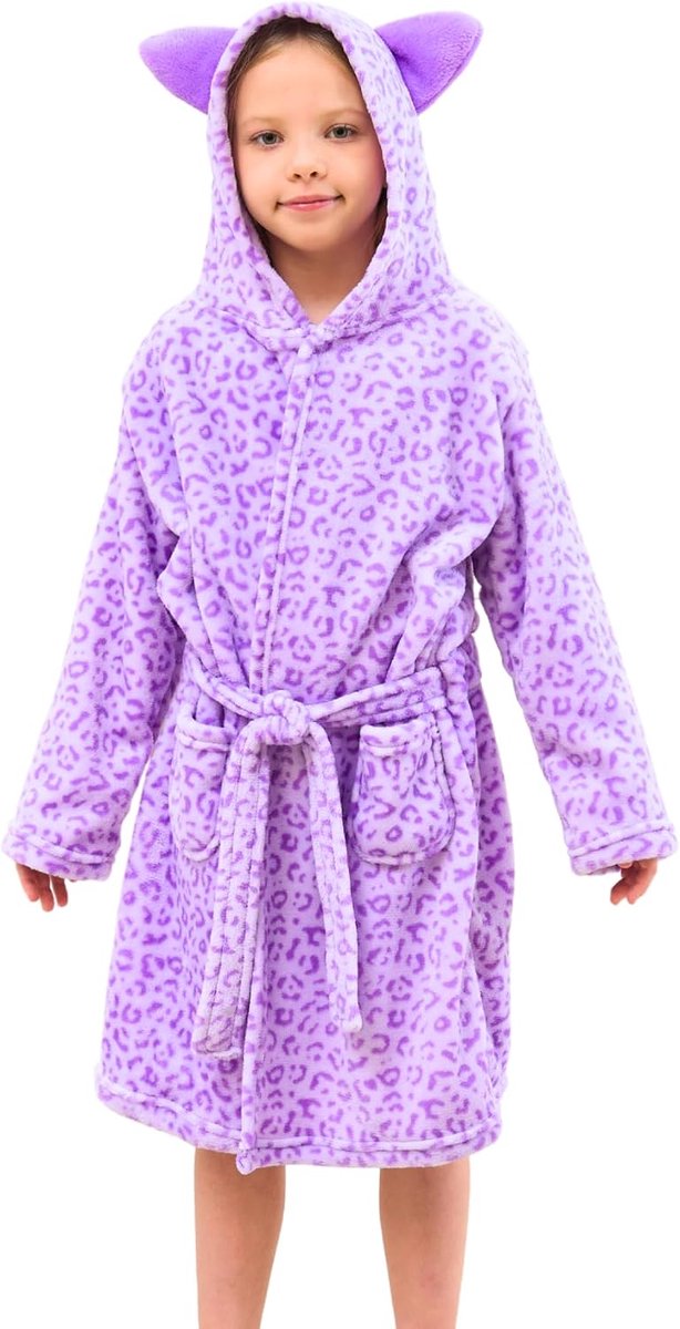 Badjas voor Meisjes Zachte Fleece Badjassen met Capuchon