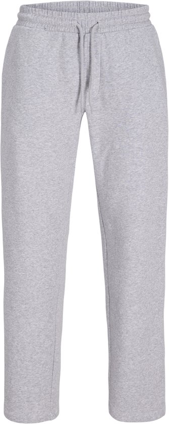 Lichtgrijze joggingbroek met trekkoord en elastische tailleband.