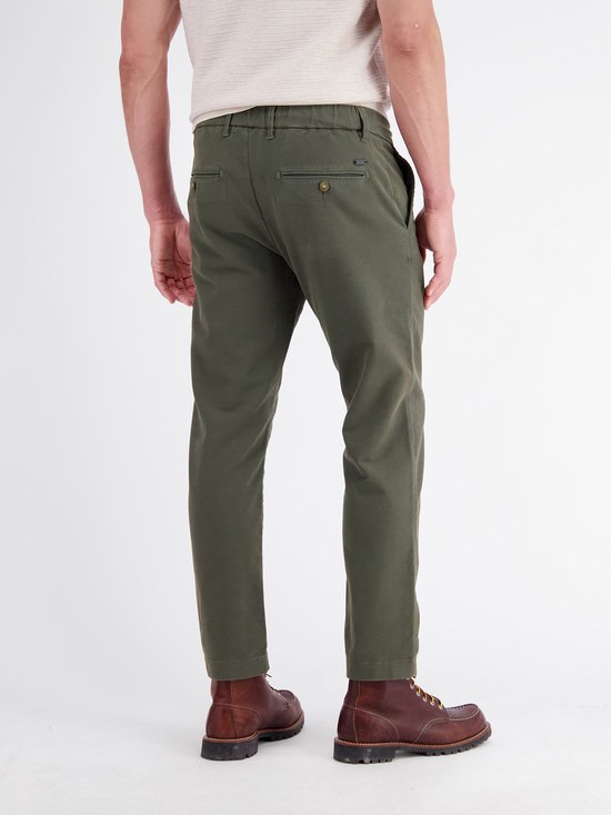 LERROS Casual chino van vormvaste stof met tailleband met trekkoord , Maat: W36_L32 , Kleur: NORDIC OLIVE , 65% katoen, 32% lyocell, 3% elastaan