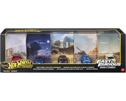 Hot Wheels Fast %26 Furious Premium bundel van 5 metalen speelgoedauto's op een schaal van 1:64