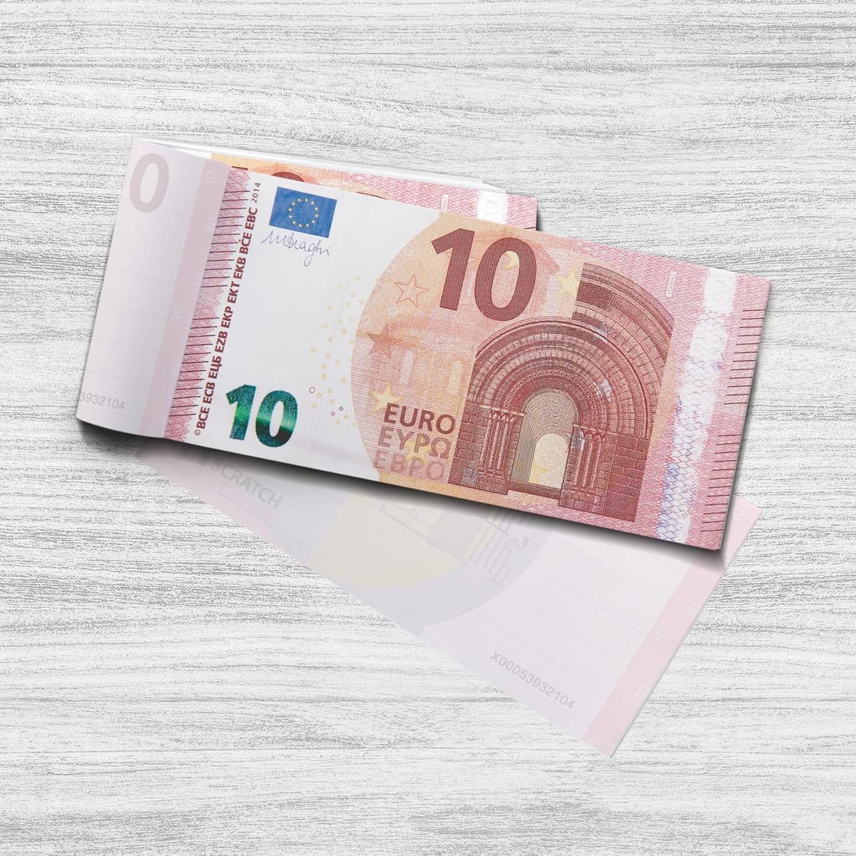 Cash Block - 50 bankbiljetten waarop u schrijft, vouchers, vouchers en gadgets (125% grotere grootte in vergelijking met de realen)