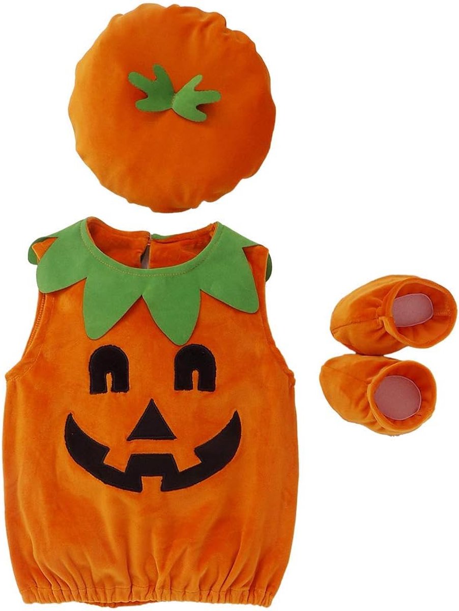 Halloween kostuum baby unisex set pompoen schattig kostuum cosplay fotografie