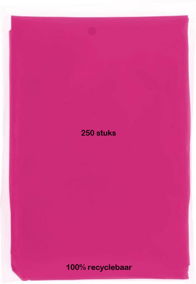 Eizook ponchos 250 stuks licht transprant roze - eenmalig gebruik - per stuk in zakje 100% recyclebaar