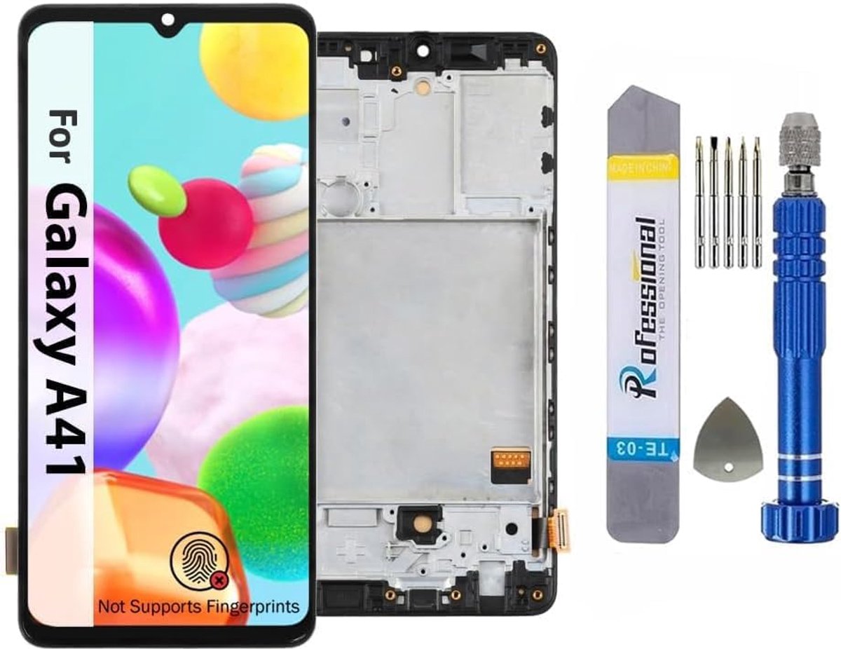 5,7 inch display voor Samsung A41 A415 LCD-scherm vervanging touchscreen met gereedschap zwart met frame hoge kwaliteit