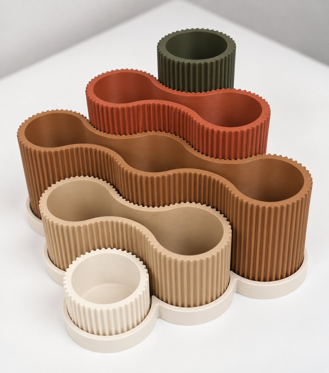 Tafelorganizer Set van 5 – Bureau Organizer met Meerdere Vakken – Pennenhouder – 3D Geprint