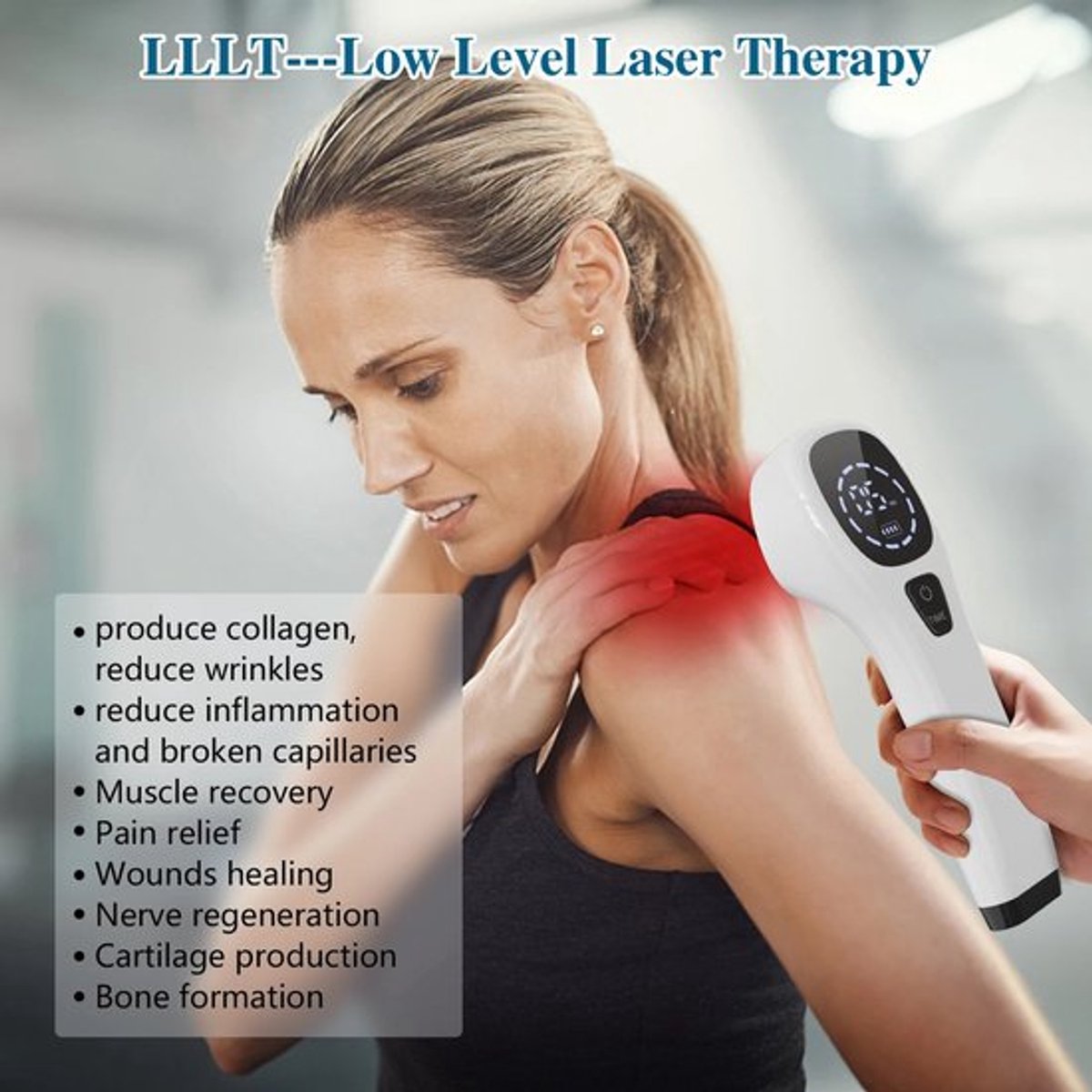 Laser Therapie Apparaat - EU Plug - 808nm En 650nm - Infrarood Fysiotherapie - Voor Pijnverlichting - Draagbaar