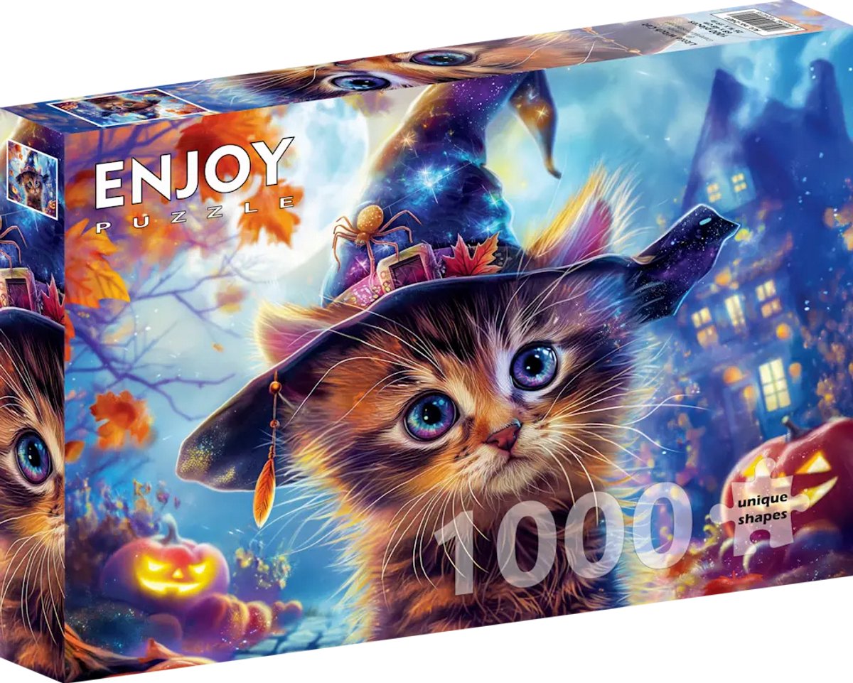 Enjoy Puzzle legpuzzel Little Witch Cat 1000 stukjes karton.