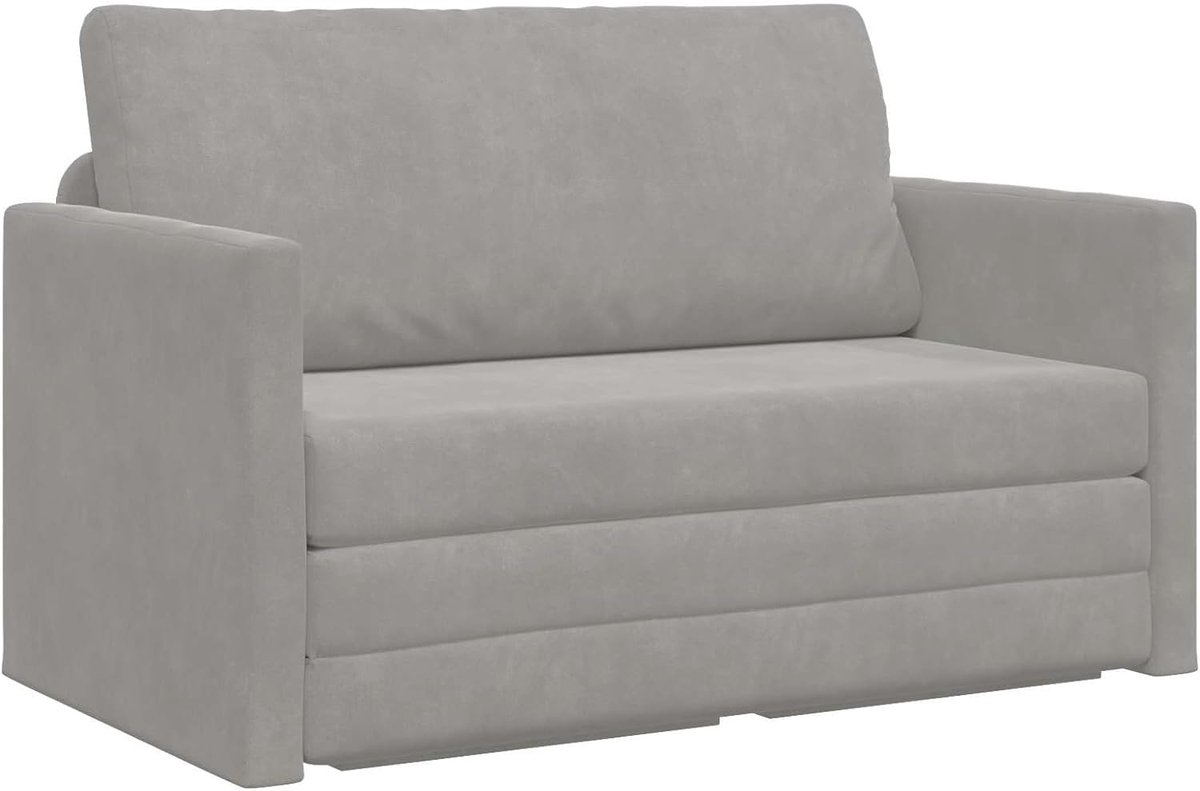 4106702, 2-in-1, lichtgrijs, 124 x 204 x 61 cm, fluweel, slaapbank, dagbed, slaapbank voor woonkamer, logeerkamer, kleine woningen