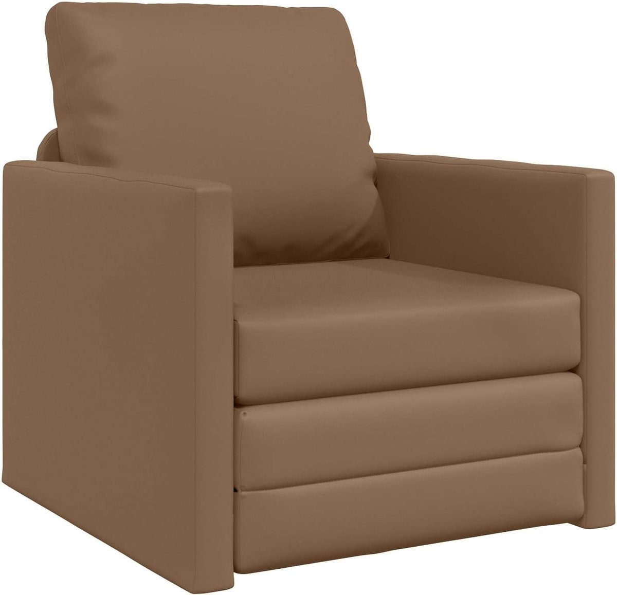 Slaapbank, 2-in-1, cappuccino, 74 x 77 x 81 cm, kunstleer, slaapbank, dagbed, slaapbank voor woonkamer, logeerkamer, kleine woningen