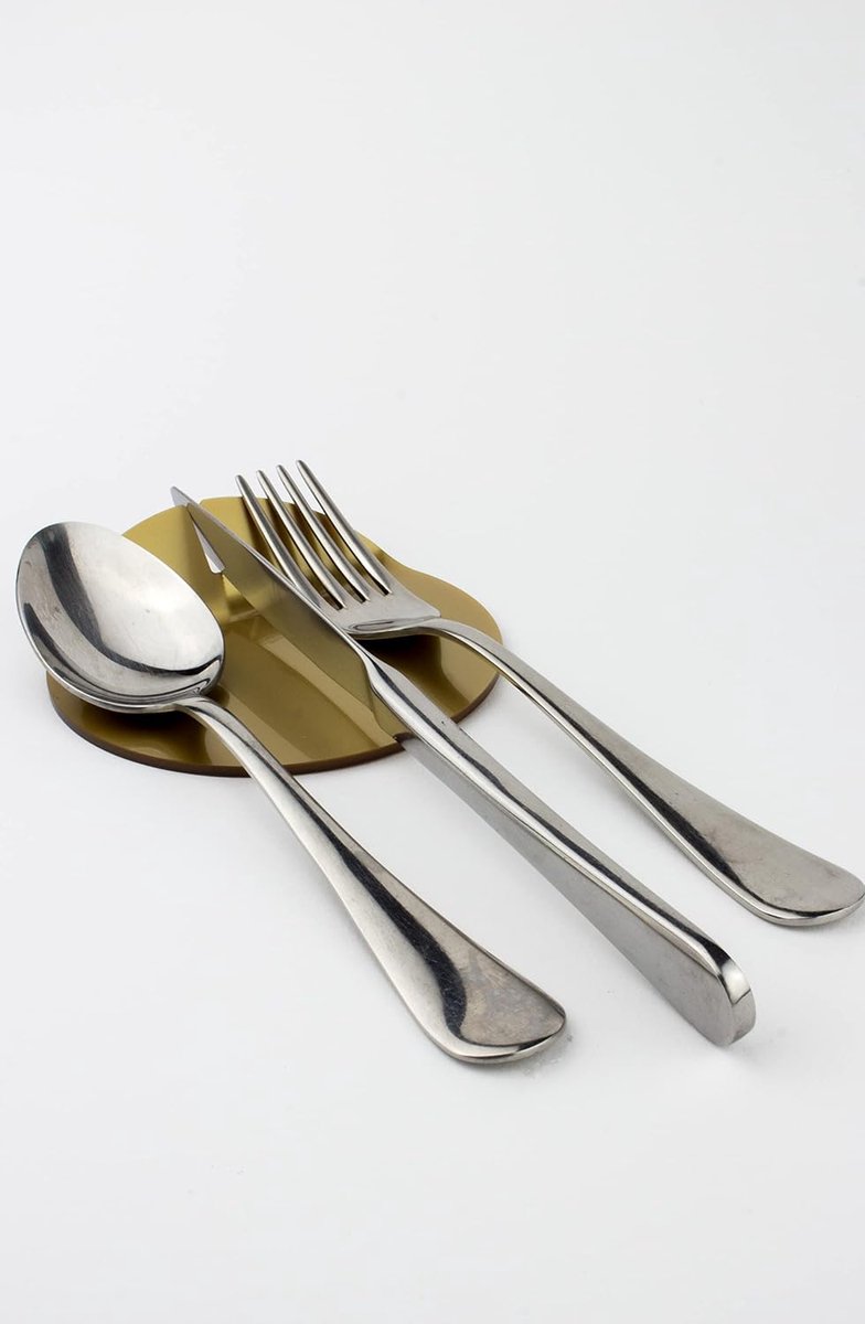 Tafelbestekstandaard van gekleurd plexiglas, 6-delige set, elegant cadeau-idee voor Mise En Place, ontworpen en vervaardigd in Italië (klein, goud)