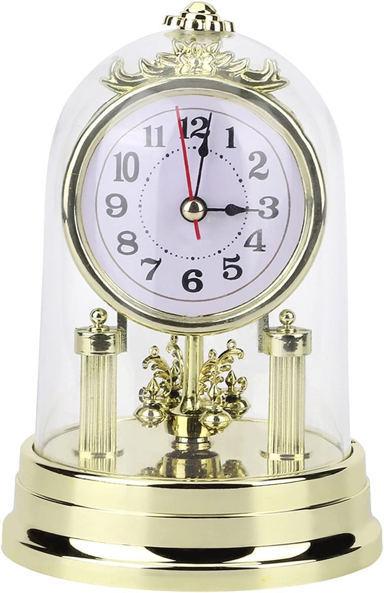 Europese Retro Stijl Woonkamer Klok Stille Antieke Tafelklok Home Decor Klok Decoratie Huis Ornament (Gouden)(gouden)