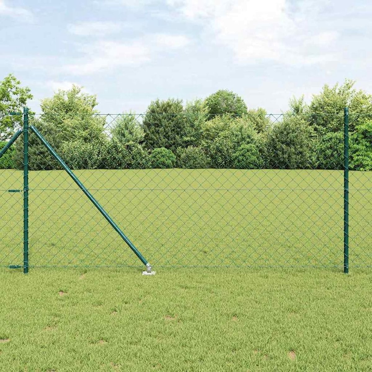 Kettinghek, set van 2 groene pvc, 1 x 25 m, duurzaam kettinghek, tuinhek, draadomheining voor hekken, groentebedden, kippenhokken, weideperstuk 3351169