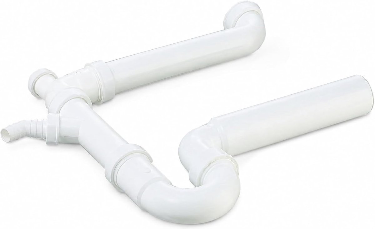 Geurafsluiting 1,5 inch x 50 mm met horizontale uitgang, 90 graden hoek en een apparaataansluiting (1 GA).